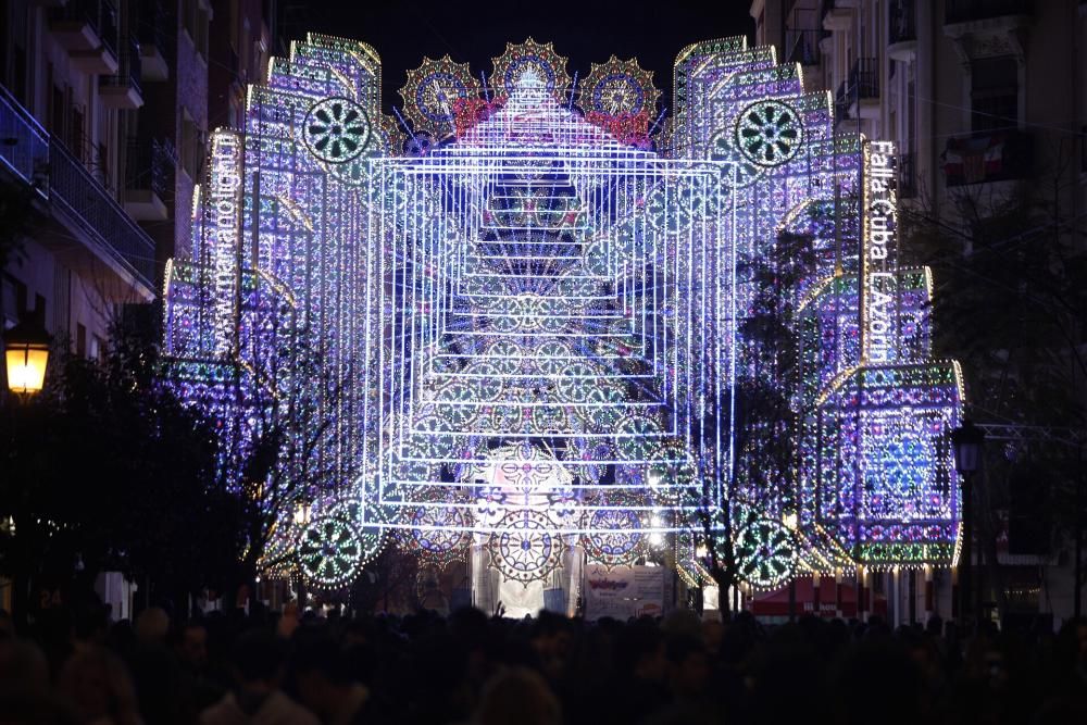 Encendido de luces de la falla Cuba-Literato Azorín