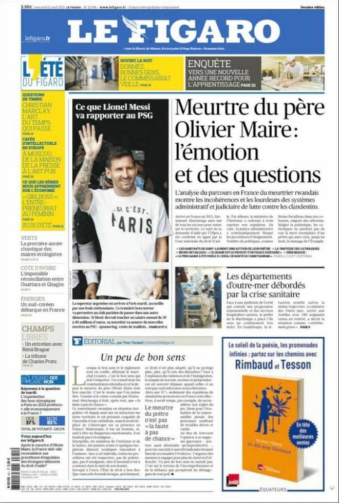 Portada de Le Figaro del 11 de agosto