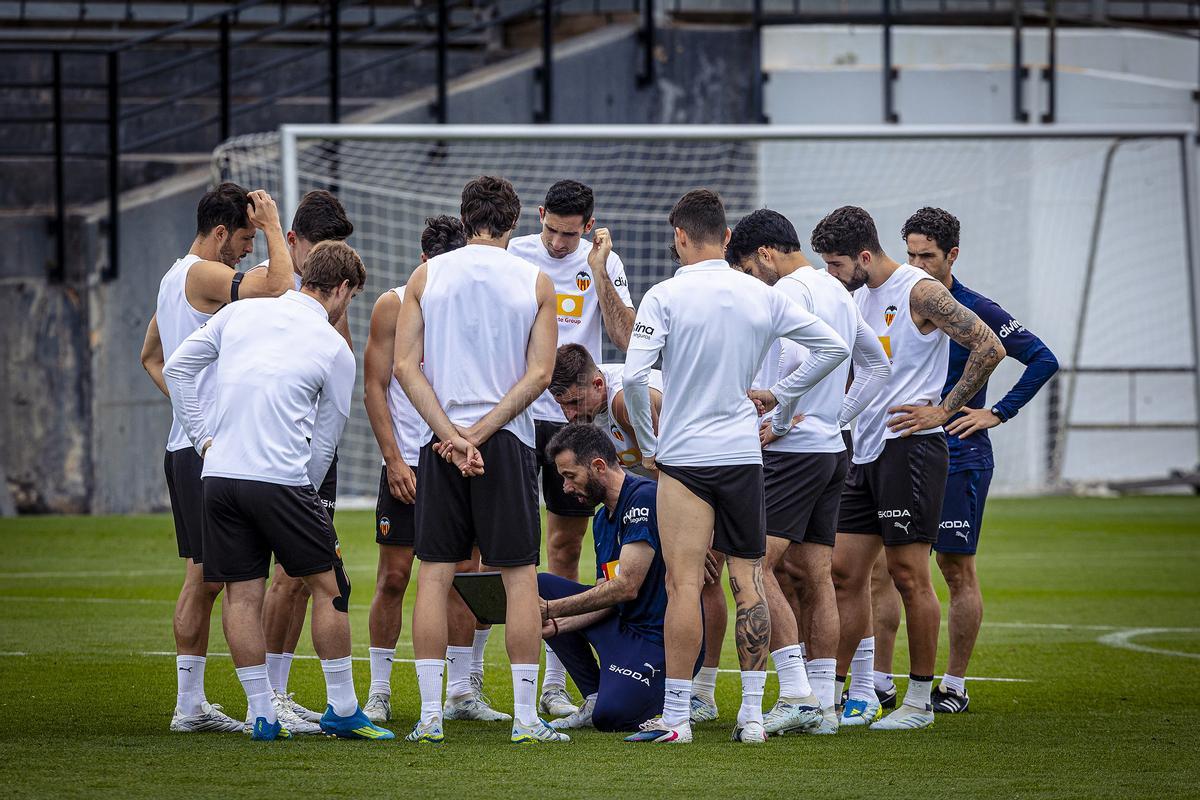 Imagen del entrenamiento del Valencia CF