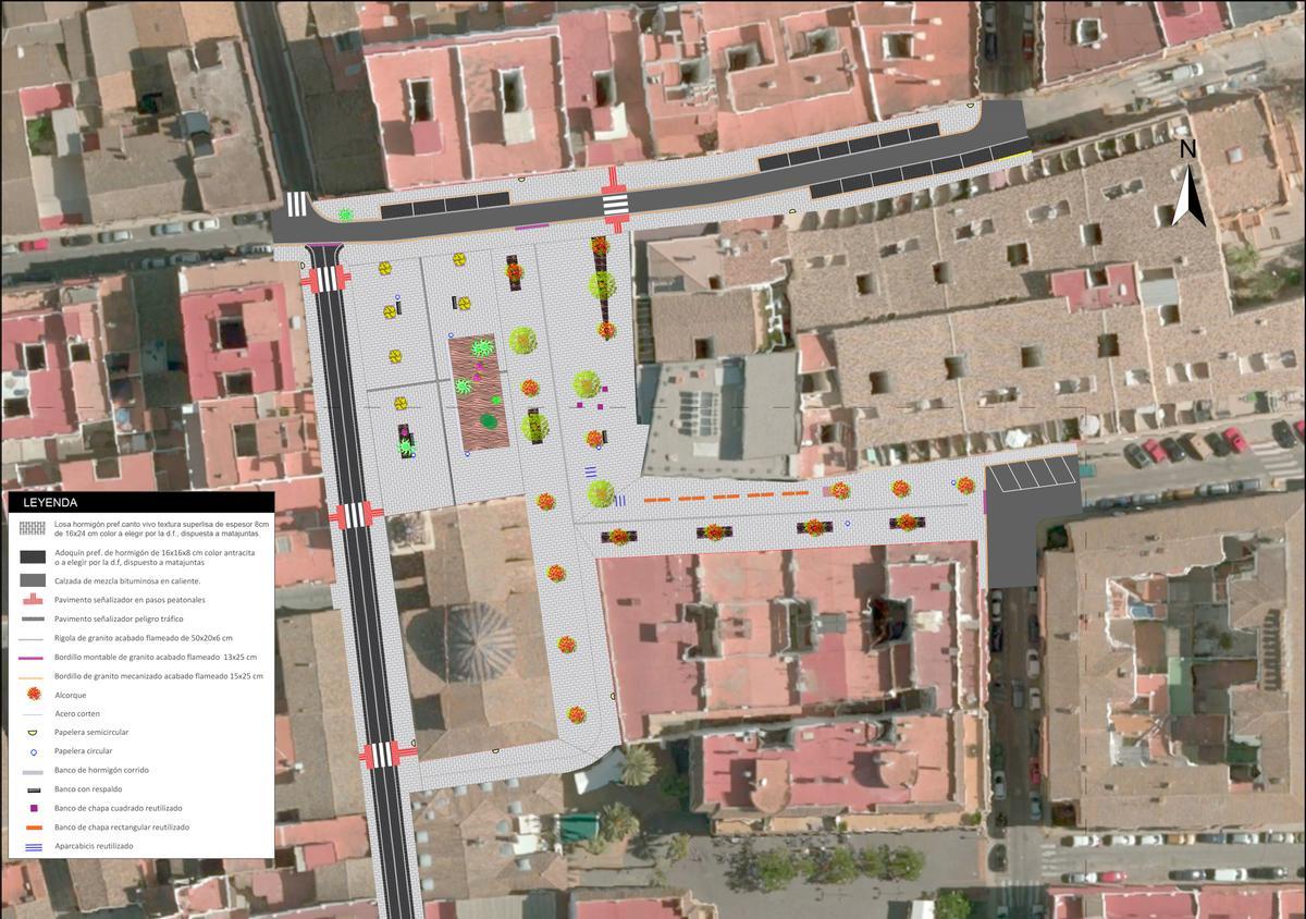Plano del proyecto de la Plaza de la Iglesia de Paiporta