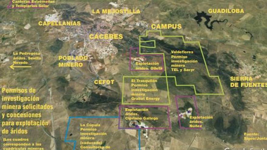 Los técnicos del Ayuntamiento de Cáceres no aprueban la mina en Valdeflores