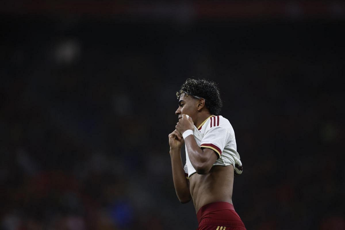 Lamine Yamal durante el partido entre las selecciones de España y Egipto