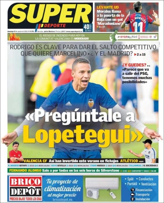 Las portadas de la prensa deportiva