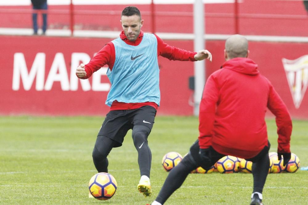 Rubi dirige su primer entrenamiento como técnico del Sporting