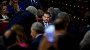 Pere Aragonès durante su intervención en el Senado.