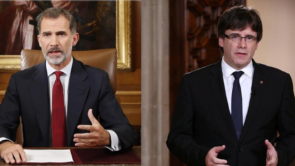 television fotomontaje rey felipe vi y el president puigdemont