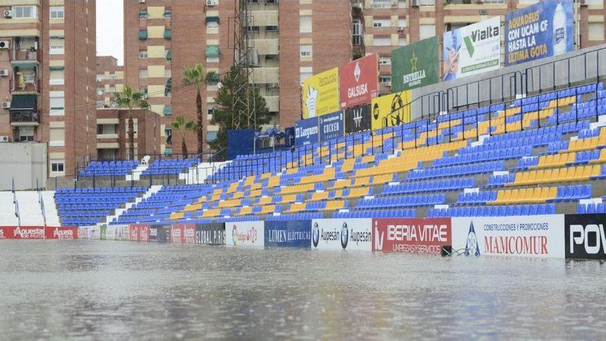 El estado de La Condomina, inundado.