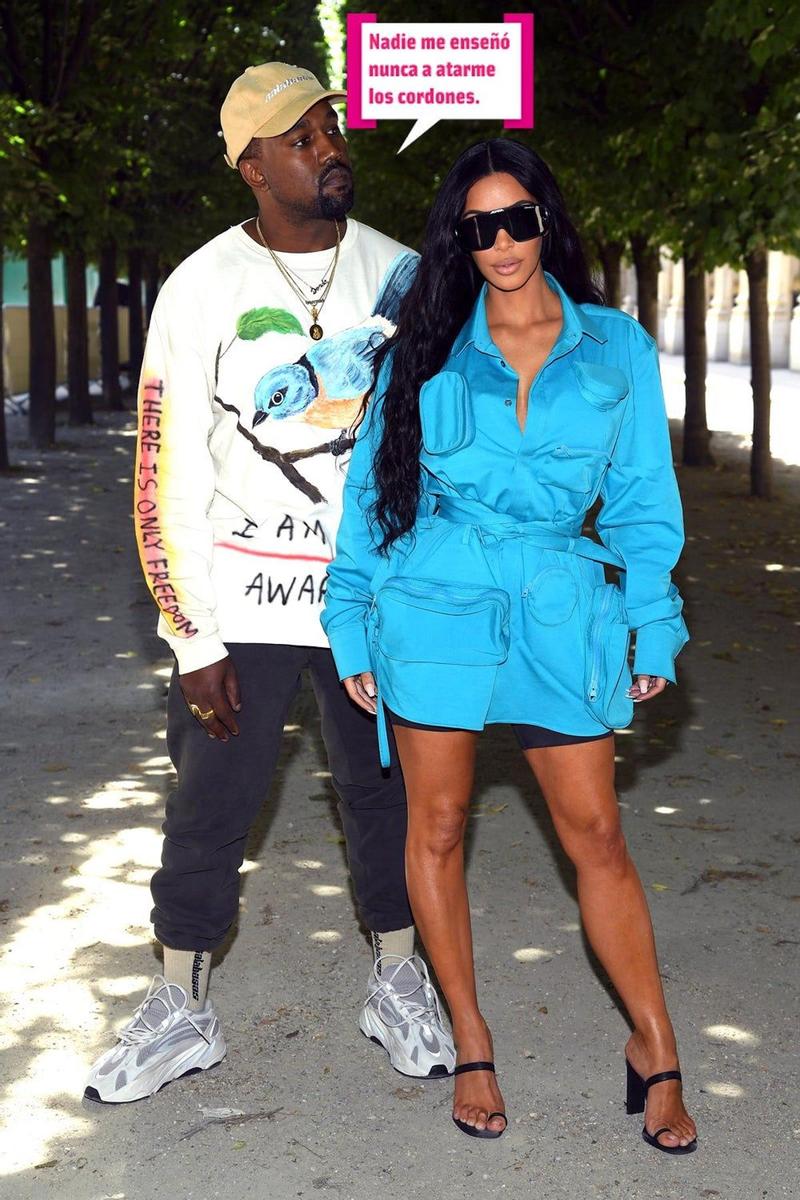 Kim y Kanye West llegan al desfile de Louis Vuitton