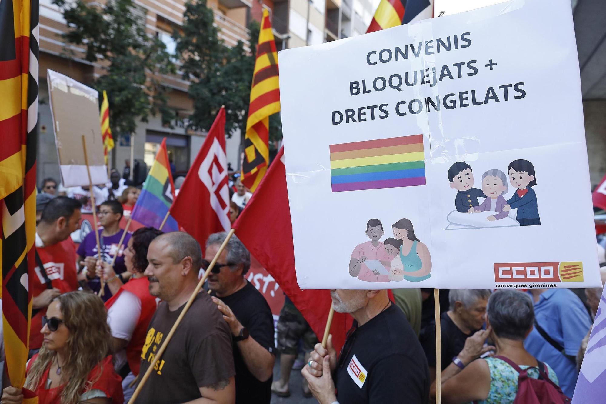 Les fotos de la protesta a Girona per exigir la reducció de la jornada laboral
