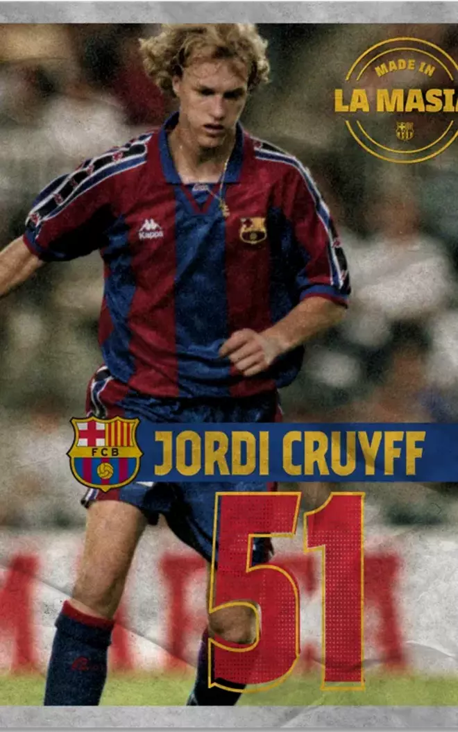51. JORDI CRUYFF 30/8/94. Debut en Supercopa de Espanya FCB – Zaragoza 1994-95. 54 Partidos oficiales