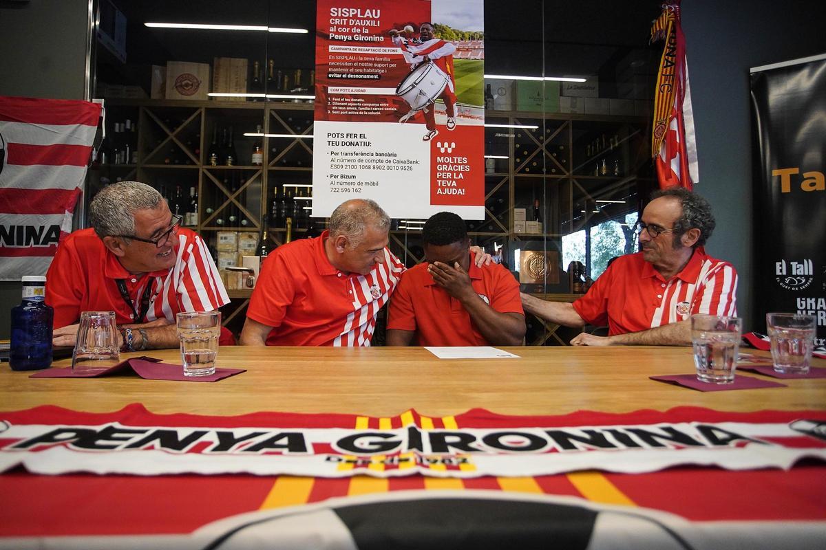 En Sisplau, emocionat, el dia de la presentació de la campanya de mecenatge de la Penya Gironina