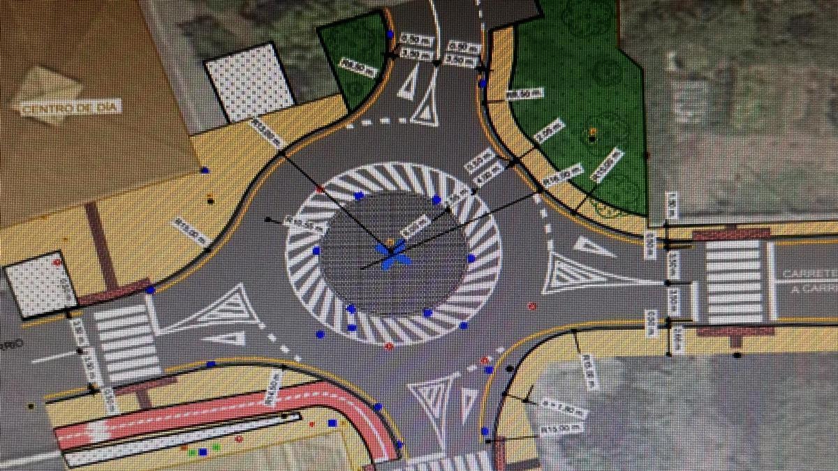 El proyecto de la nueva glorieta de acceso a Pola de Laviana, cuyas obras obligan a cortar el tráfico en esta zona este día 23