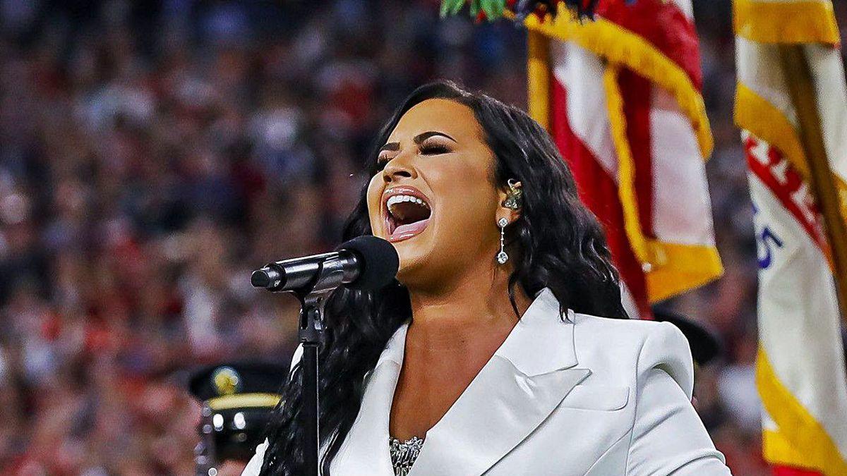 Demi Lovato, en la final de la Super Bowl 2020.