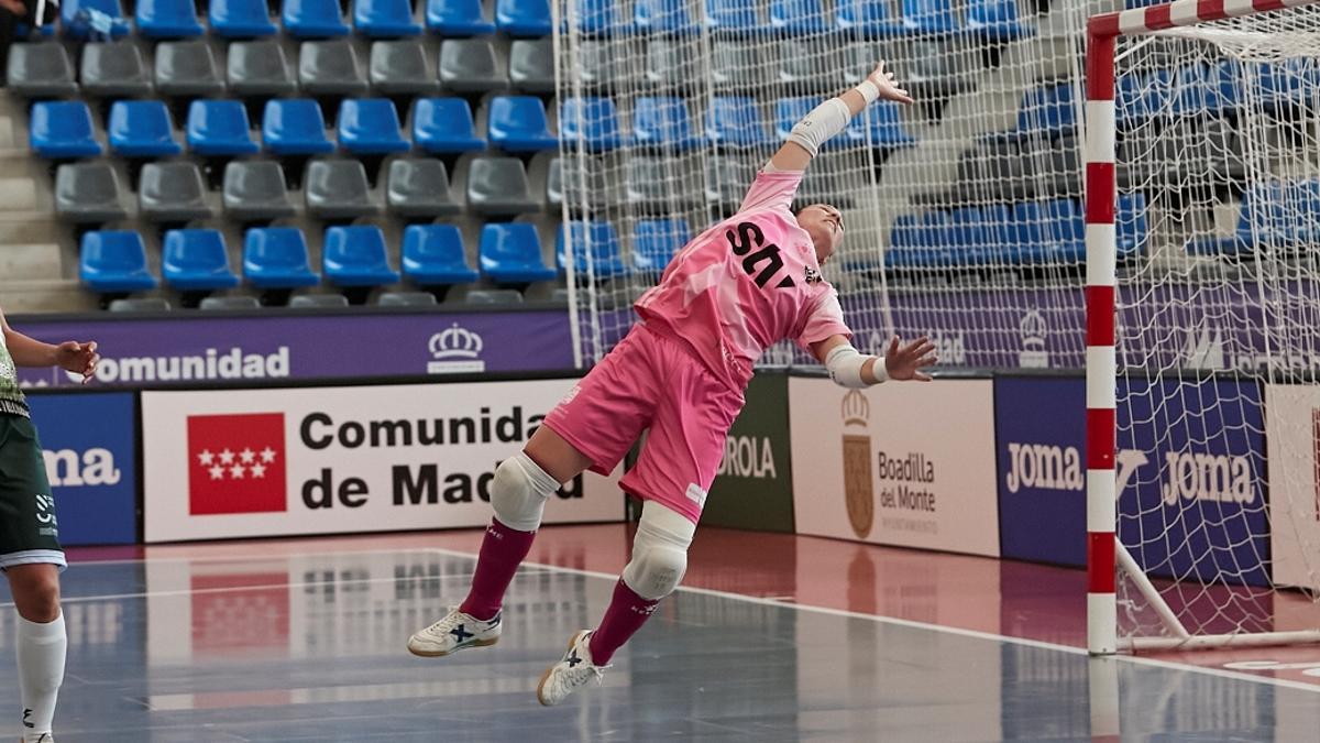 La portera Cris García, durante la Copa de la Reina de fútbol sala.