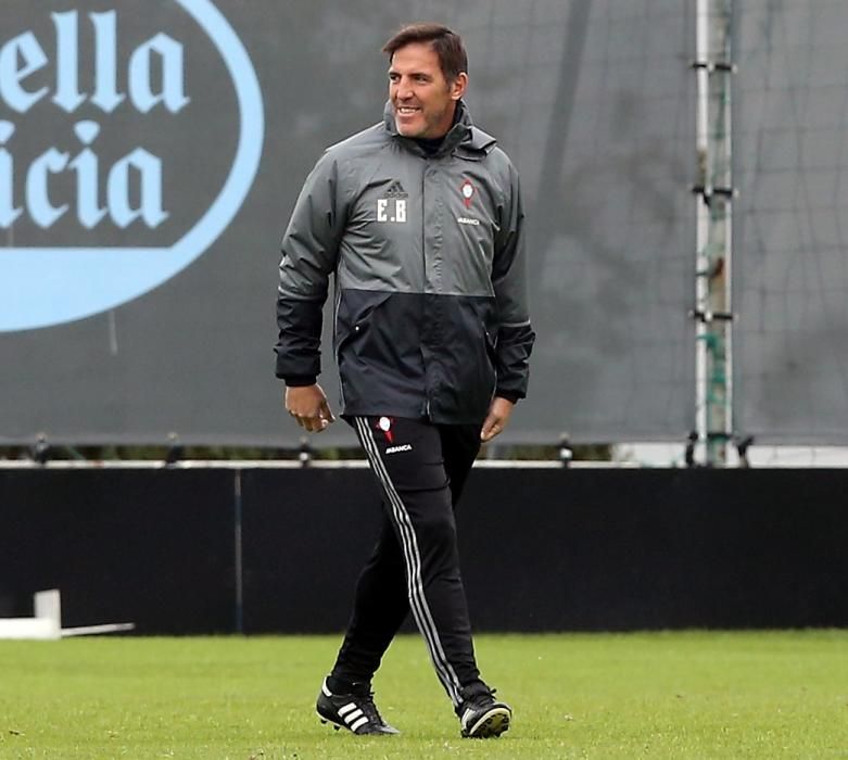 Eduardo Berizzo pone a punto a sus jugadores antes de la visita a Ipurua