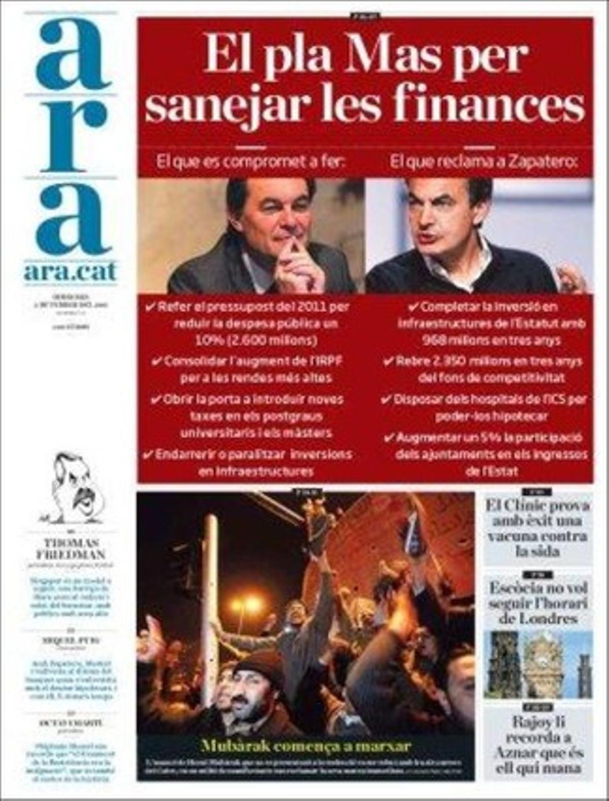 ’Ara’ destaca a dins que el Ministeri de Foment confia ara a poder soterrar algun dia les vies fèrries de l’Hospitalet i Sant Feliu de Llobregat amb inversió privada.