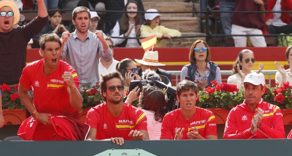 La celebración del equipo español de Copa Davis