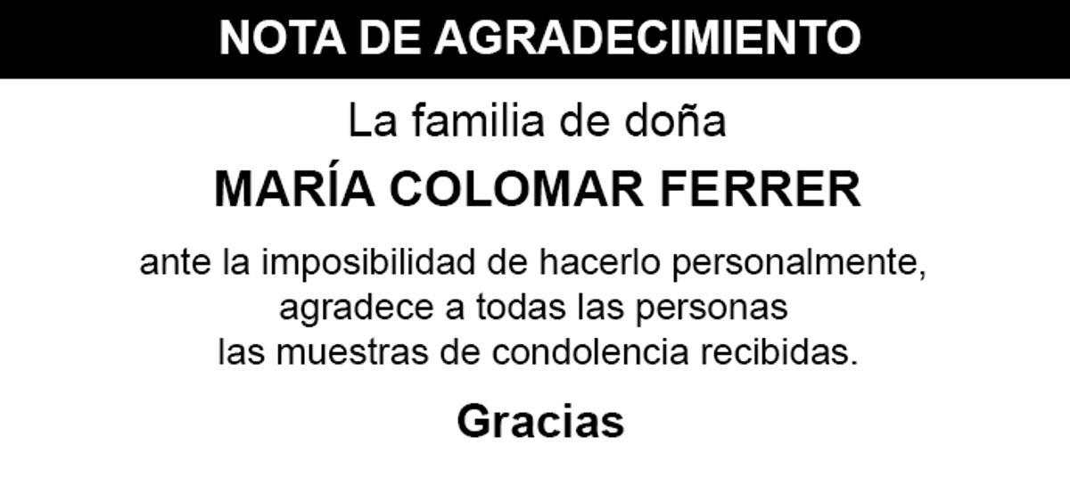 Nota María Colomar Ferrer