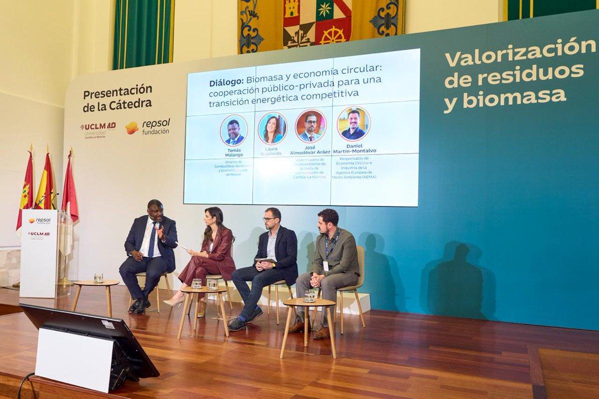 Tomás Malango, Director de Combustibles Renovables y Economía Circular de Repsol, José Almodóvar, Viceconsejero de Medio Ambiente de la Junta de Comunidades de Castilla-La Mancha, Daniel Martín-Montalvo, Responsable de Economía Circular e Industria de la Agencia Europea de Medio Ambiente (AEMA).
