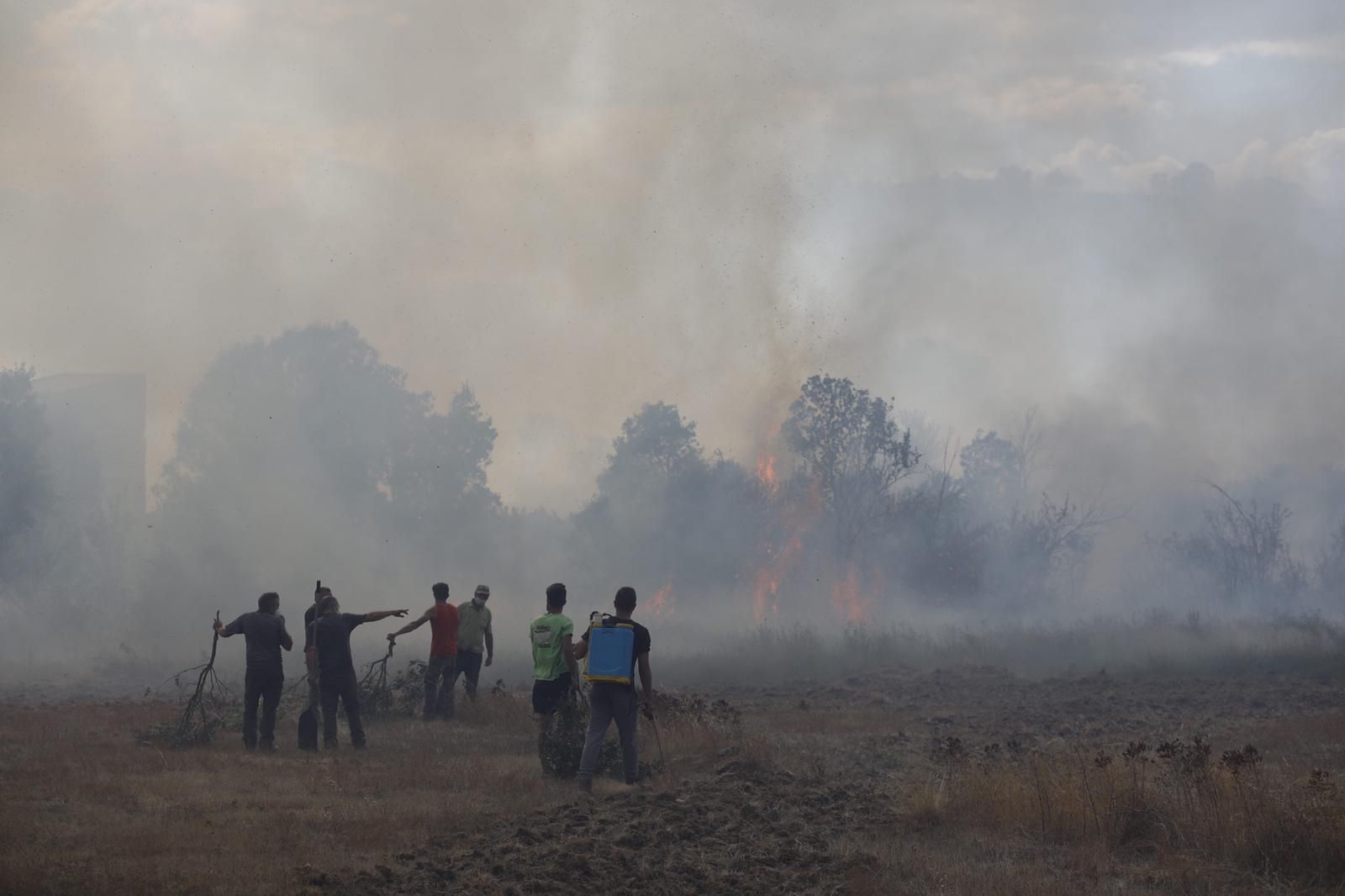 Imágenes del fuego declarado en Lober de Aliste, Zamora