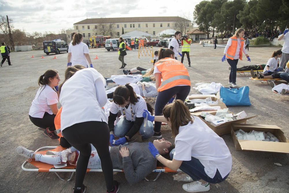 Simulacro de la Escuela de Enfermería de Castelló