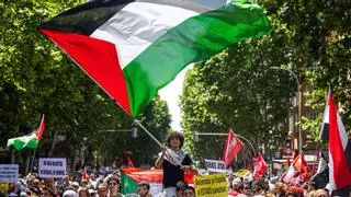 Miles de personas marchan de nuevo en Madrid por el fin de la guerra de Israel en Palestina