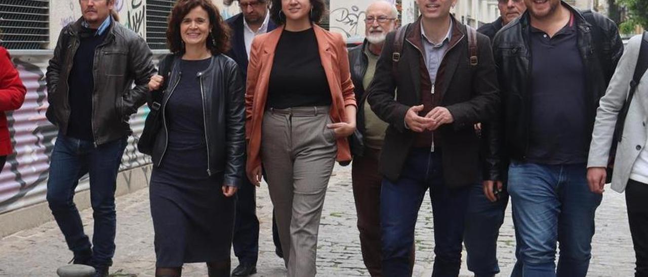 Dirigentes de IU, Podemos, Más País, Verdes Equo y otras fuerzas de izquierda tras una reunión para las elecciones andaluzas.