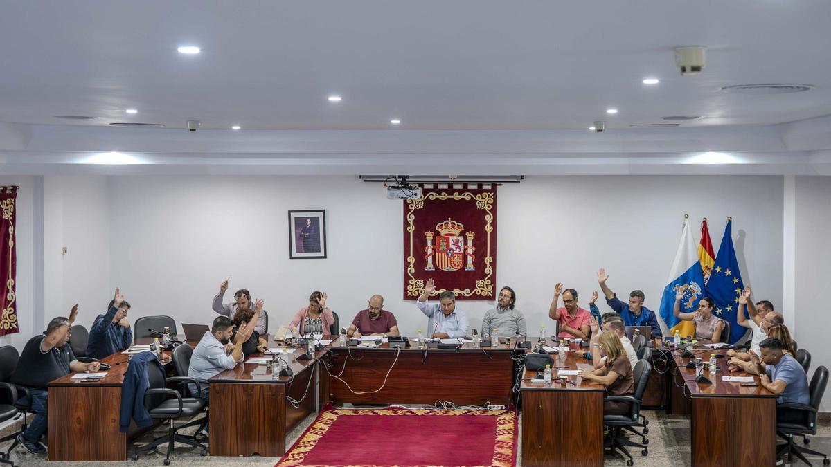 Imagen del pleno celebrado esta mañana en Mogán.