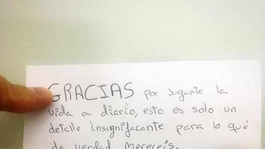 El bonito mensaje que se encontró un Guardia Civil de Asturias: &quot;Gracias por jugarte la vida&quot;