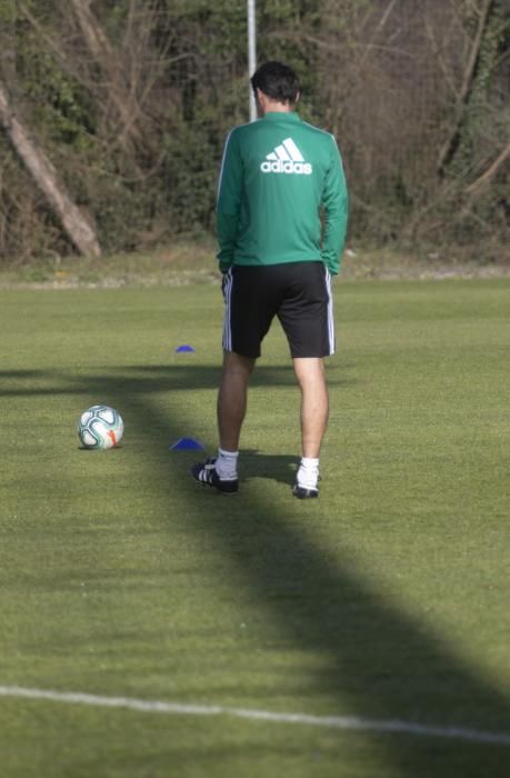 El entrenamiento del Oviedo de esta mañana