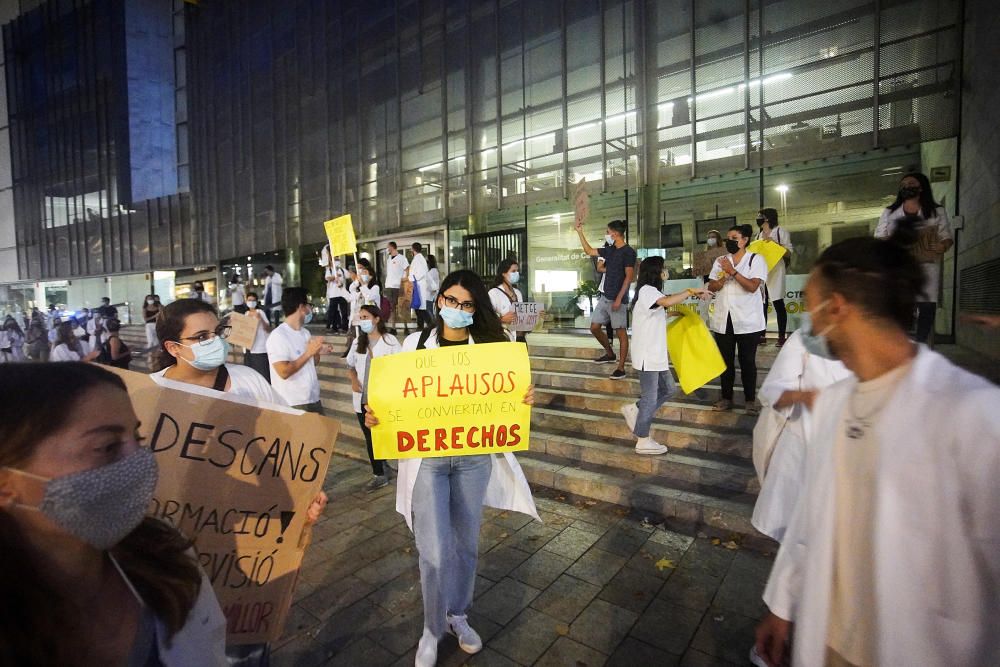 Protesta a Girona en l'últim dia de vaga dels metges residents