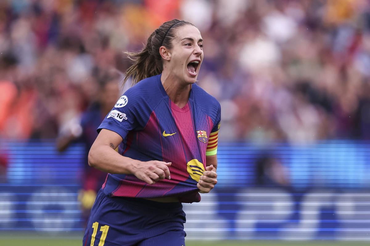 Alexia Putellas, tras anotar un gol con el FC Barcelona
