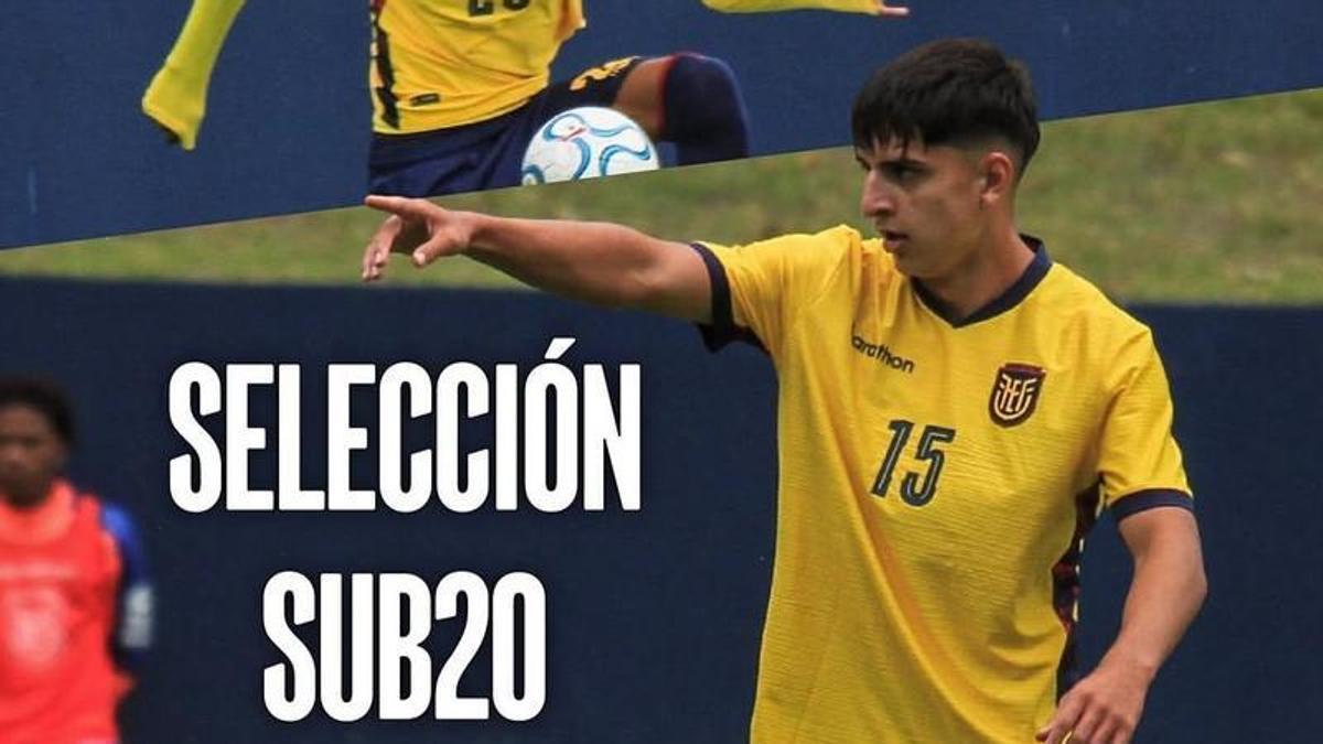 Diego Monzón, con el dorsal 15 que lució en su debut con la U20 de Ecuador.