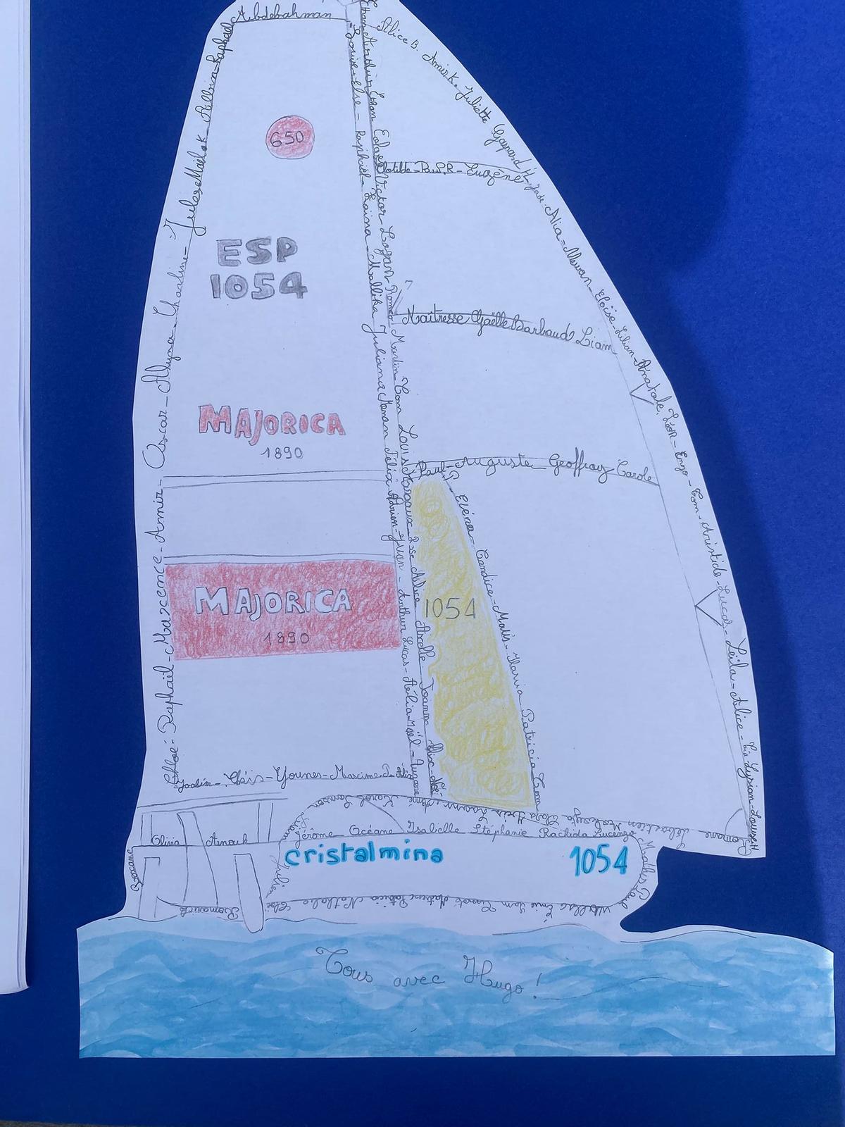 Dibujo que los alumnos de la escuela Pasteur de Saintes entregaron a Hugo Ramón