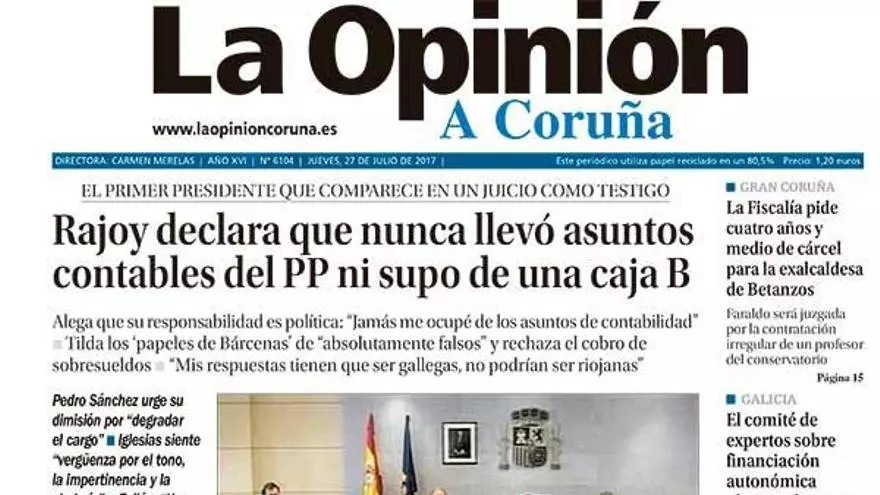 Rajoy, primer presidente obligado a declarar