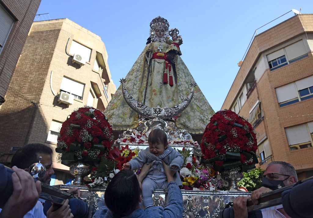 Así ha sido el regreso de la Virgen de la Fuensanta a su monasterio en Algezares