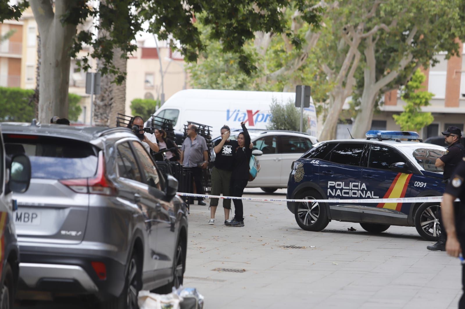La Policía Nacional en el lugar del doble crimen de Algemesí