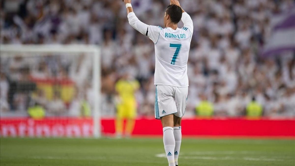 Cristiano Ronaldo celebra el gol del triunfo del Madrid