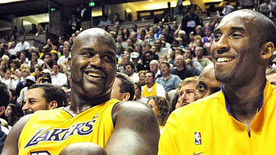 O&#039;Neal y Kobe Bryant, con los Lakers.
