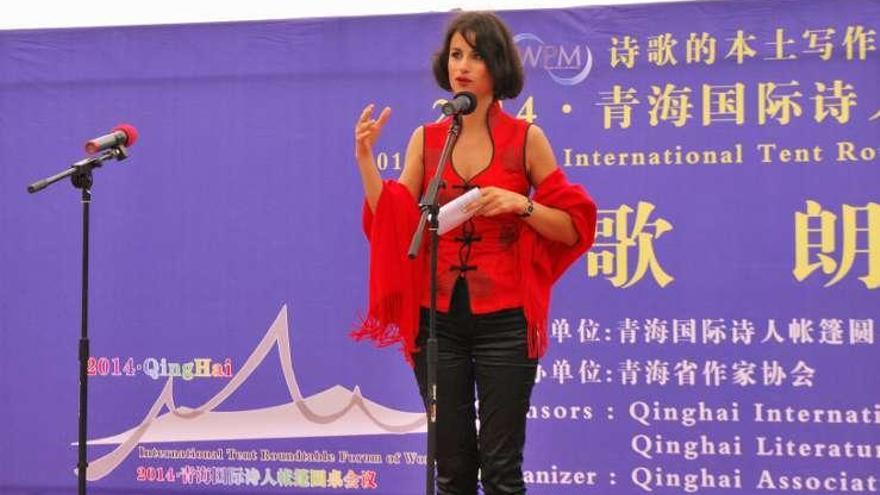 Yolanda Castaño, en una actividad en China. la opinión