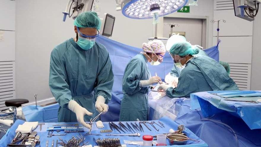 Un equipo médico, durante un trasplante. // Efe