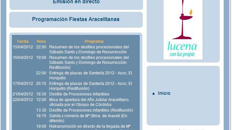 Siga en directo las Fiestas Aracelitanas de Lucena en nuestra web