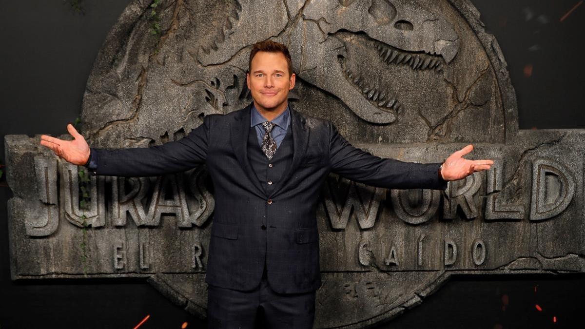 El actor Chris Pratt, a su llegada al estreno de 'Jurassic World: El reino caído' en el Palacio de los Deportes de Madrid