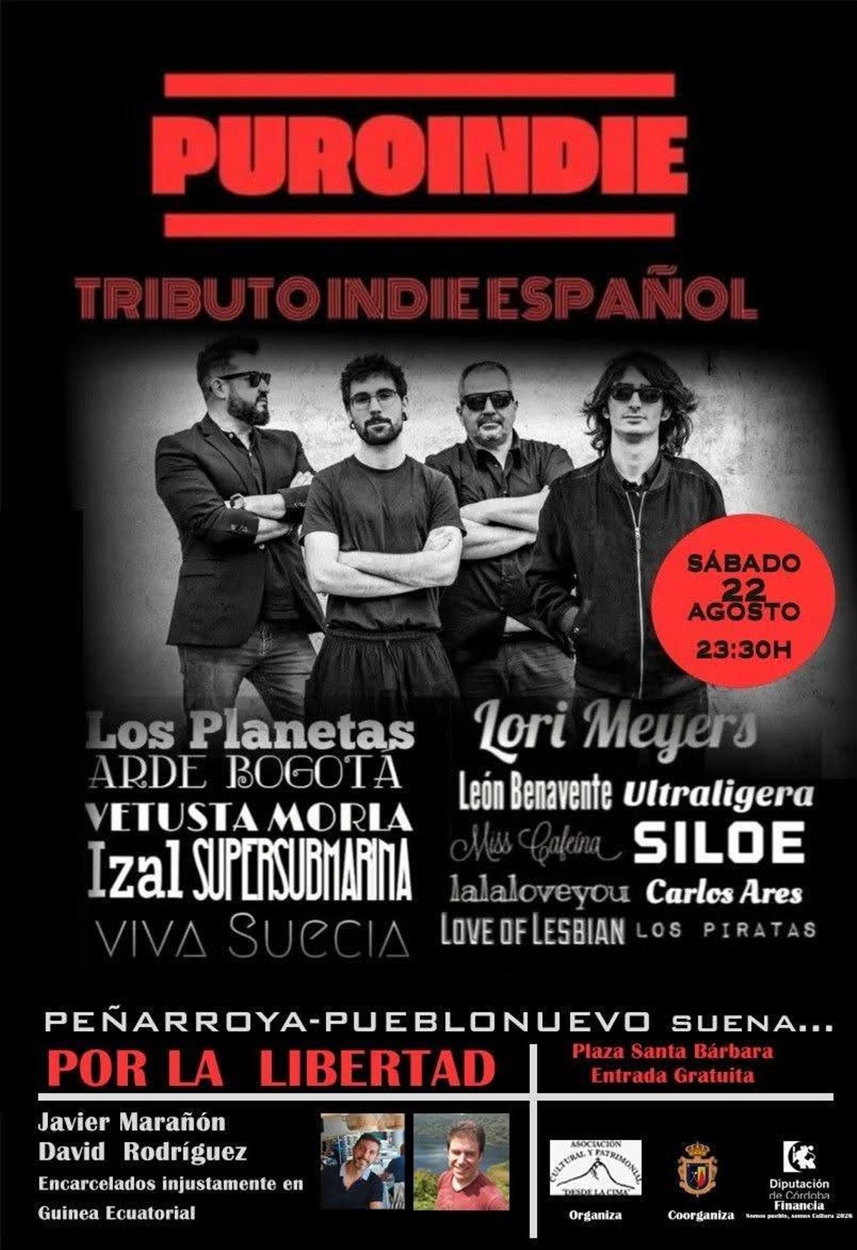 Cartel del concierto solidario de PUROINDIE.