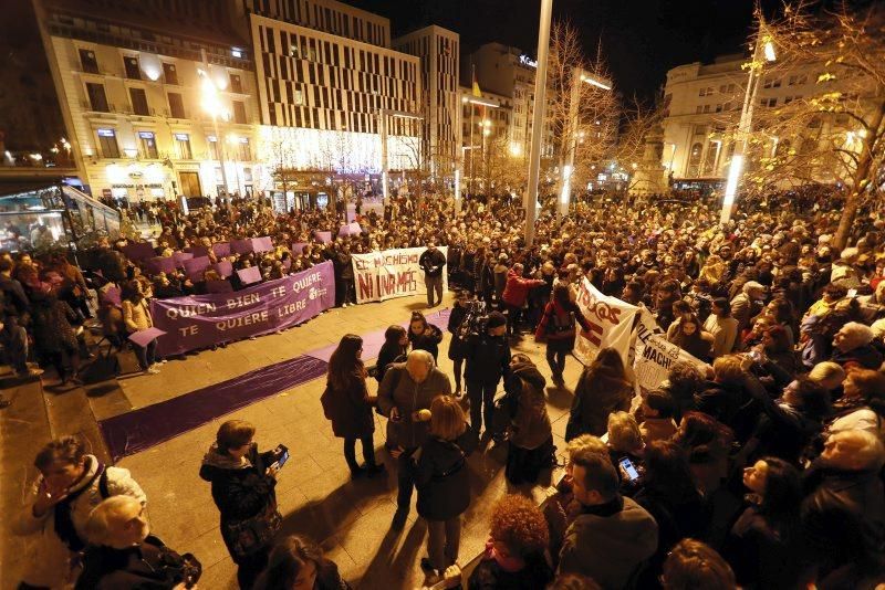 Concentración contra la violencia machista en Zaragoza