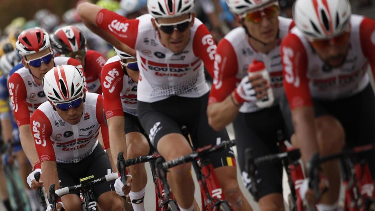 Miembros del Lotto-Soudal durante el Tour de Francia 2019