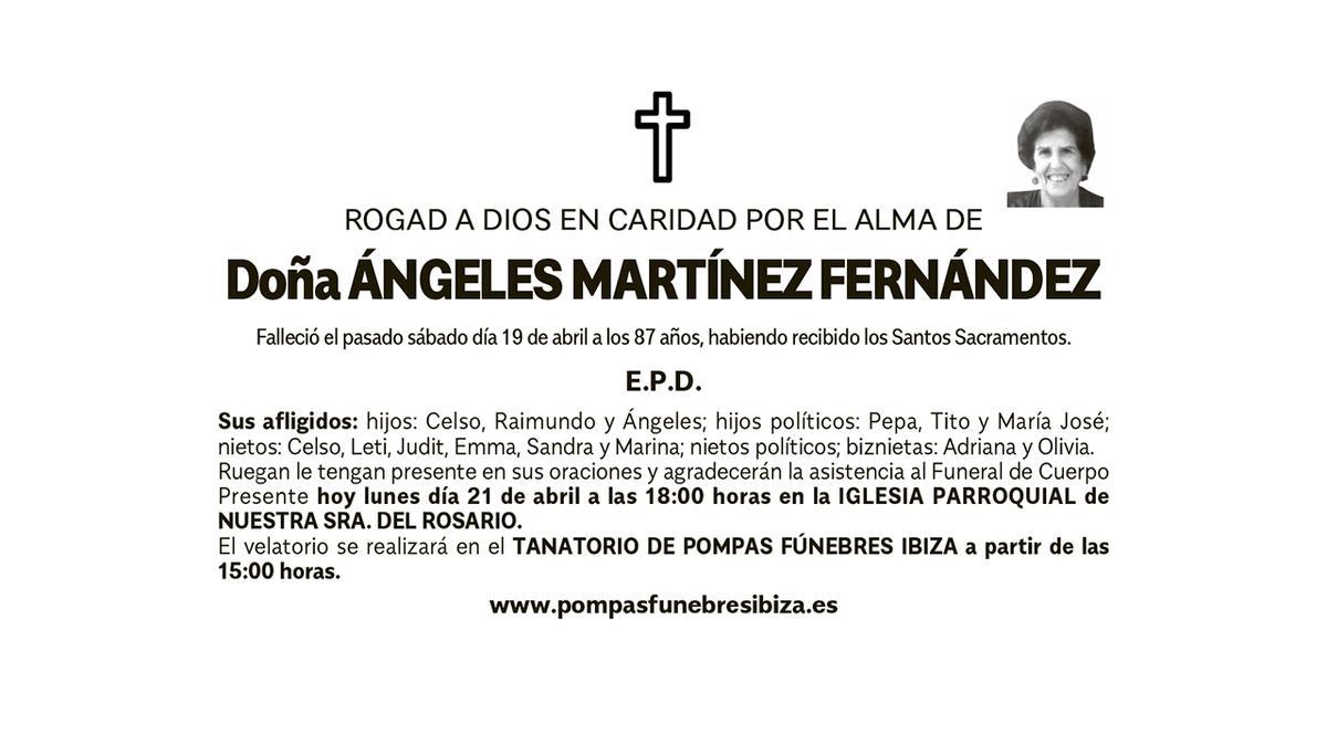 Esquela Ángeles Martínez Fernández