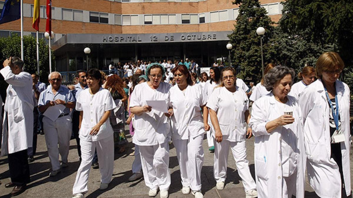 Trabajadores del hospital 12 de octubre de Madrid