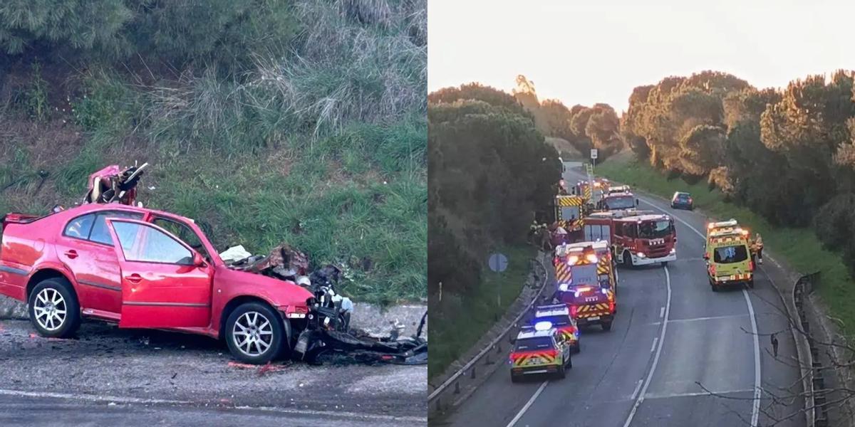 Mor un conductor en un xoc frontal amb un camió dels Bombers a Cassà de la Selva