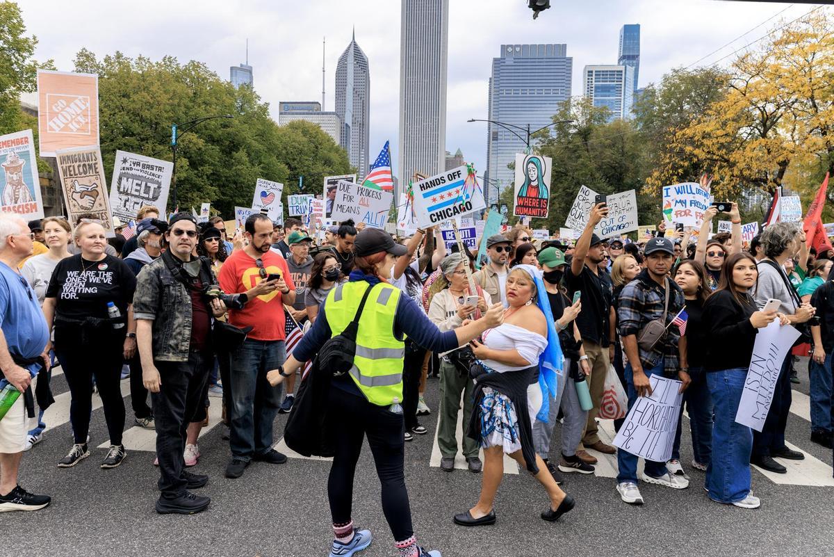 Manifestación en el corazón de Chicago, este sábado